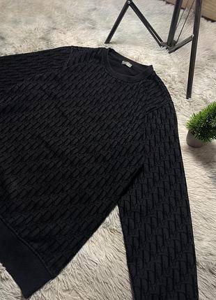 Светр dior чорний з монограмою xl