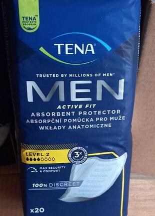 Tena men active fit level 2 – мужские урологические прокладки 20 шт | защита при недержании (средний уровень) | купить по цене