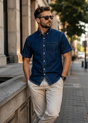 Джинсова сорочка superdry london loom denim