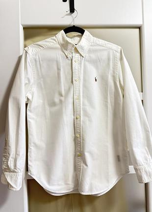 Класична сорочка ralph lauren білого кольору,виконана із щільної бавовни,
