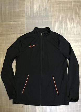 Nike💙чорна спортивна кофта на блискавці з помаранчевим логотипом💛м46