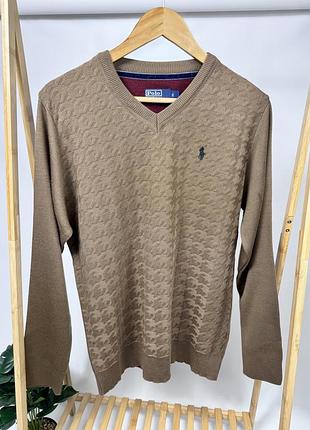 Светр polo ralph lauren кофта з вирізом світшот розмір l-xl oldmoney