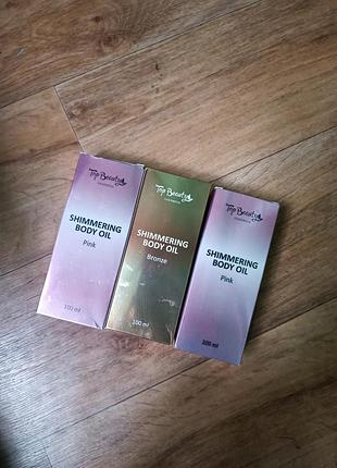 Масло для тела мерцающее сухое top beauty shimmering body oil с шиммером 100 мл bronze/бронзовый шиммер