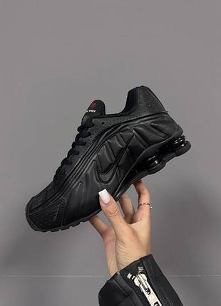 💕 жіночі кросівки nike shox r4 | full black premium (4)