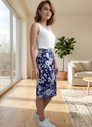 Спідниця zara, квітковий принт, р. l