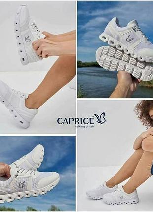 Белые женские летние текстильные кроссовки сетка caprice climotion 37 - 38 размер