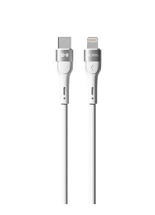 Кабель для заряджання usb ridea rc-xs51 x-silicone type-c to lightning 30w (10v/3a) 1.2m білий
