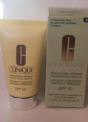 Clinique dramatically differenttm moisturizing lotion spf50 увлажняющий крем для кожи лица, 50 мл 2