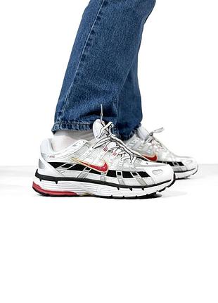 Жіночі кросівки nike p-6000 white/silver/red