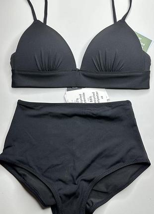 Купальник роздільний біфлекс , пуш ап, h&m - чорний, рр xs