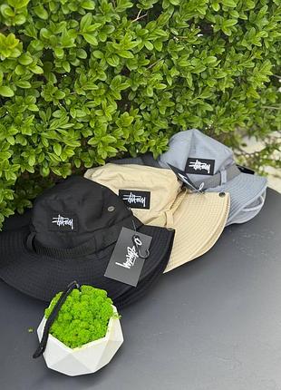 Stussy панамка на утяжках стуси стусси шляпа стильная летняя панамка водонепроницаемая летняя панама с вышитым логотипом синяя