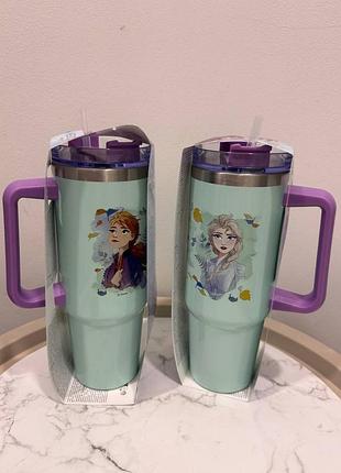 Стильний термокухоль disney 900 мл  frozen (анна та ельза)