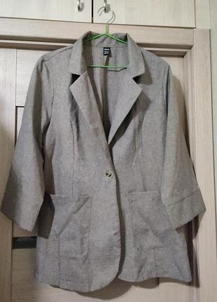 Жакет shein, под лен, рукав 3/4. xl, полиэстр