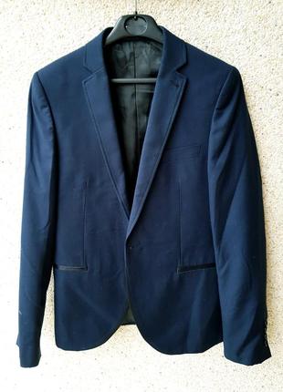 Стильный пиджак,жакет темно-синего цвета на подростка 13-15лет