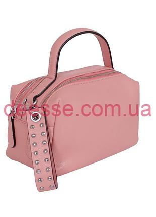 Сумка-коробочка из гладкой розовой кожи de esse