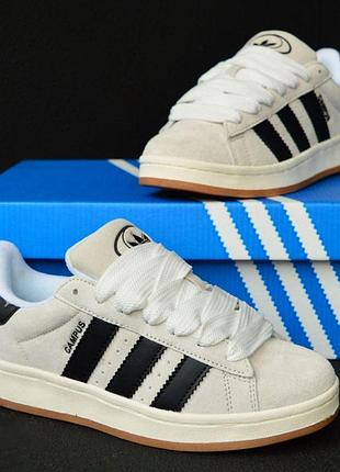 Кроссовки мужские adidas campus beige black бежевые черные размер 44/28см