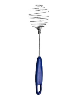 Кухонный венчик stenson r89395 с пластиковой ручкой, 25 см, синий