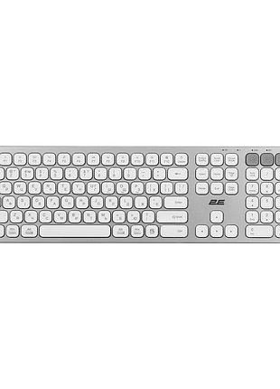 Бездротова клавіатура 2e ks270, ножничний механізм, металева панель, сріблясто/білий (2e-ks270wbwh_ua)