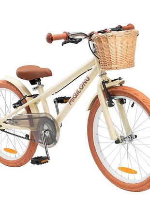 Велосипед для детей miqilong rm 20" ротанговая корзина бежевая (rbb-rm20-beige)
