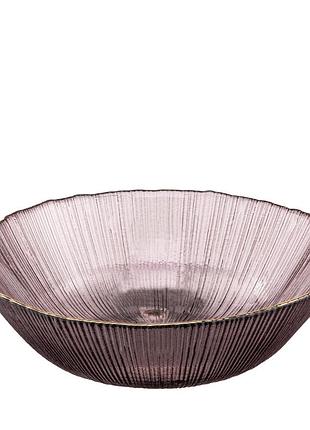 Салатник ardesto mallow стекло 16.8см прозрачный/розовый (ar5014)