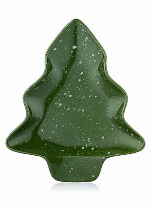 Блюдо керамическое ardesto christmas new year's ar3089 зеленое 22x19 см