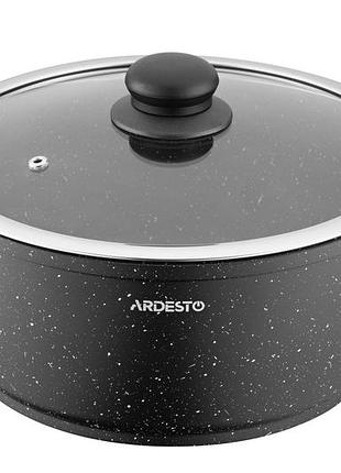 Каструля зі скляною кришкою ardesto gemini anziо 6.4л чорний (ar2426ge)