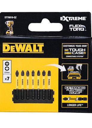 Касета з бітами dewalt extreme flextorq ph1/ph2/pz1/pz2/pz3 7 шт (dt70819) для викруток і шурупокрутів