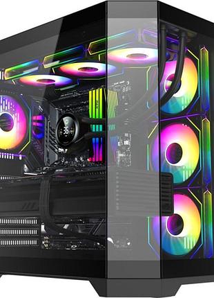 Корпус компьютерный gamemax hype-a black midi atx microatx mini-itx без блока питания (hype-a black)