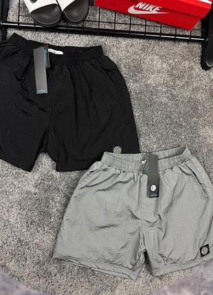 Нейлонові шорти stone island, чоловічі брендовані шорти, літні шорти stone island, стильні спортивні шорти, шорти stone isl xl, сі