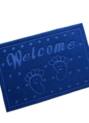 Коврик придверный stenson welcome n01580 38×58 см синий