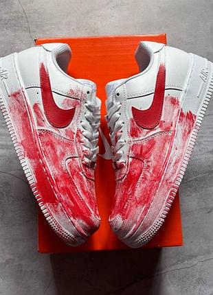 Nike air force 1 blood custom, кросівки nike air force 1, стильні кросівки nike, брендове взуття nike, унікальні nike air forc 43