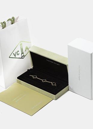 Браслет van cleef & arpels, женский браслет van cleef & arpels, браслет с цветочными элементами van cleef, серебряный250314 - 1