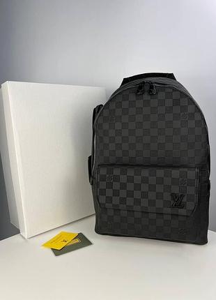 Кожаный рюкзак louis vuitton мужской, рюкзак на каждый день louis vuitton, стильный практичный рюкзак черный, брендовый рюкзак l