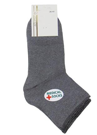 Шкарпетки без гумки 36-41 сірі rich style