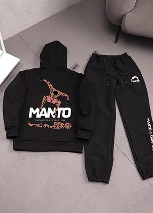 Худи и штаны manto, худи и штаны манто мужские, спортивный костюм manto, стильный костюм manto, худи и штаны manto черный l,