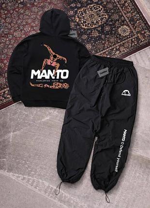 Костюм manto viollence society, спортивний костюм manto чорний, худі та штани manto, чоловічий костюм манто, стильний костюм manto