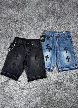Шорты chrome hearts, мужские брендированные шорты, стильные летние шорты chrome hearts, модные уличные шорты, шорты chrome hearts