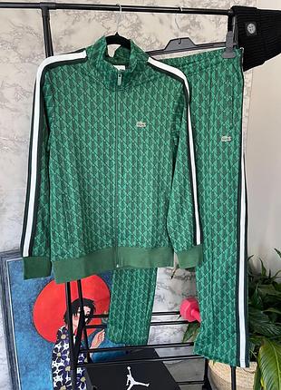 Зеленый спортивный костюм lacoste monogram, премиум качество, 1:1 от оригинала xl