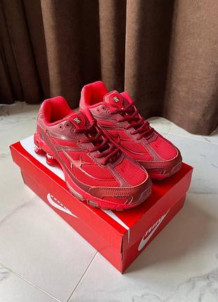 Nike shox ride 2 sp supreme red, червоні кросівки supreme nike shox, спортивне взуття nike shox 41