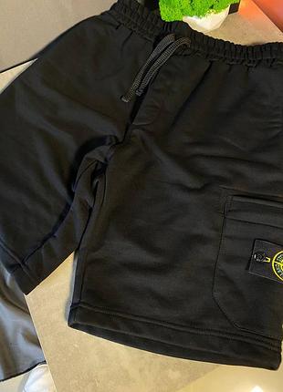 Бавовняні шорти stone island, чоловічі літні шорти, брендовані шорти stone island, стильні та зручні шорти, одяг stone isla xxl