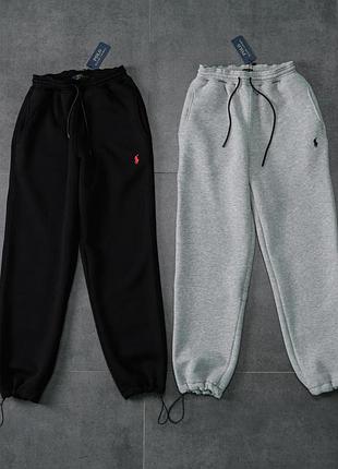 Брюки polo ralph lauren на флисе, мужские брюки поло ральф лорен, флисовые штаны polo ralph lauren, теплые брюки polo, штаны поло