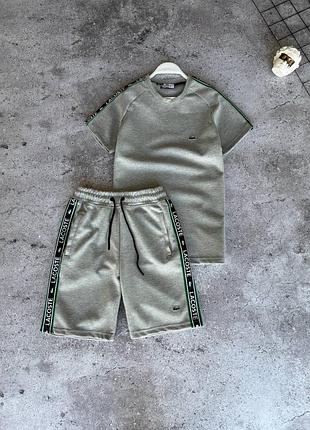 Комплект lacoste: шорты + футболка, летний набор lacoste, мужской брендовый комплект lacoste, топ комплект lacoste xl