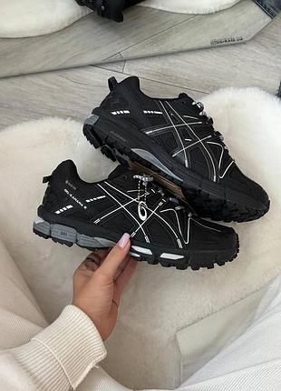 Кросівки asics gel-kahana 8 gore-tex black white stripes, кросівки асикс чоловічі, кросівки asics жіночі, стильні кросівки as 38