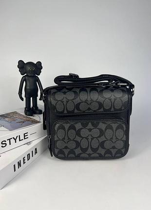 Чоловіча сумка coach, брендовий аксесуар coach, класична чоловіча сумка через плече coach, фірмова чоловіча сумка coach premium