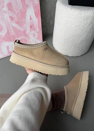 Уги ugg tazz platform, жіночі ugg tazz, теплі зимові уги ugg, стильне взуття ugg, замшеві капці ugg tazz platform 41