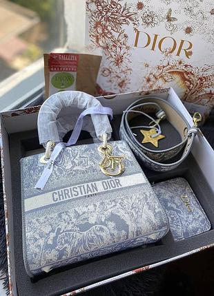 Роскошный набор dior premium: сумка, кошелек, украшение и платок, стильный подарок для женщины, элегантный комплект от dior