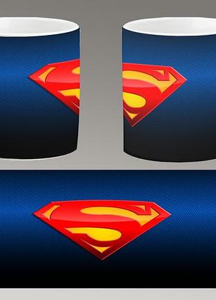 Чашка белая керамическая "супермен логотип" superman - logo ост