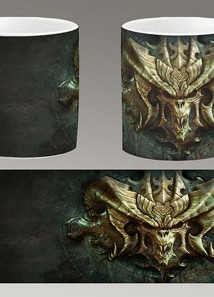 Чашка белая керамическая "diablo 4" диабло ост