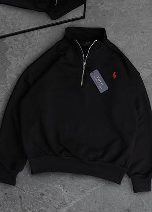 Полу-зип худи polo ralph lauren, стильное худи поло ральф лорен, брендовый свитшот polo ralph lauren, свитшот polo ralph lauren