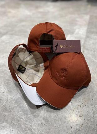 Кепка loro piana, стильная бейсболка лоро пиана, брендовая кепка loro piana из натуральных материалов красный